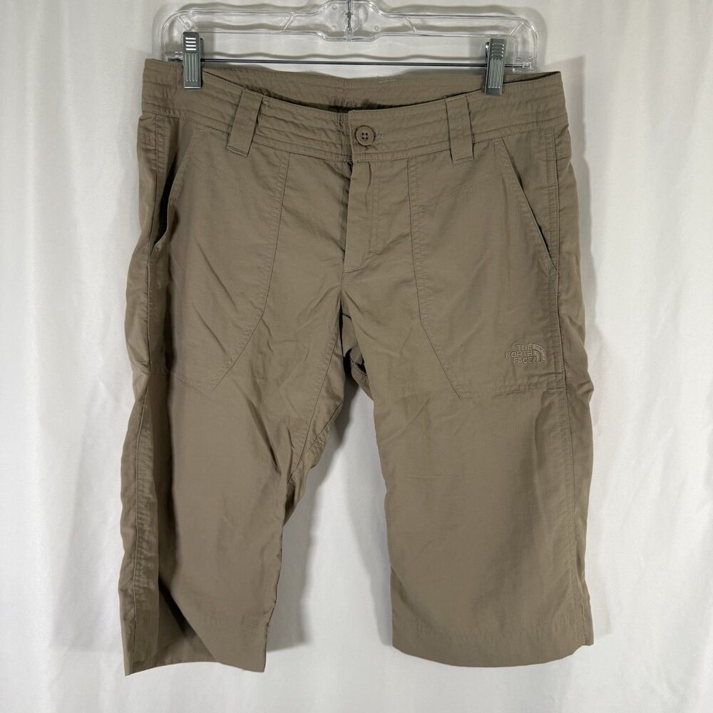 The North Face Bermuda Shorts Women's 6 Tan Hiking Outdoor Pockets Lightweight